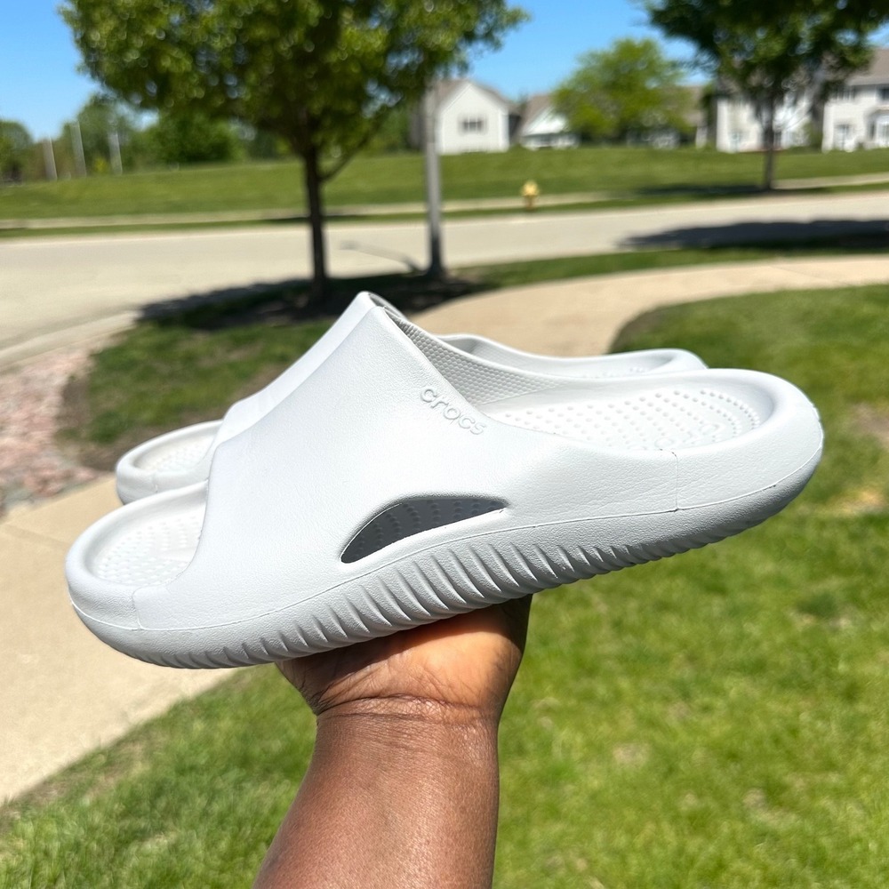 Crocs Mellow Recovery Slides Unisex Size M8 W10 Comfort Sandals Color Bone - Picture 8 of 11